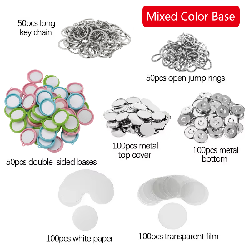 50Pcs/Set DIY Double-Side Key  - Button Badge Blank 评论和价格