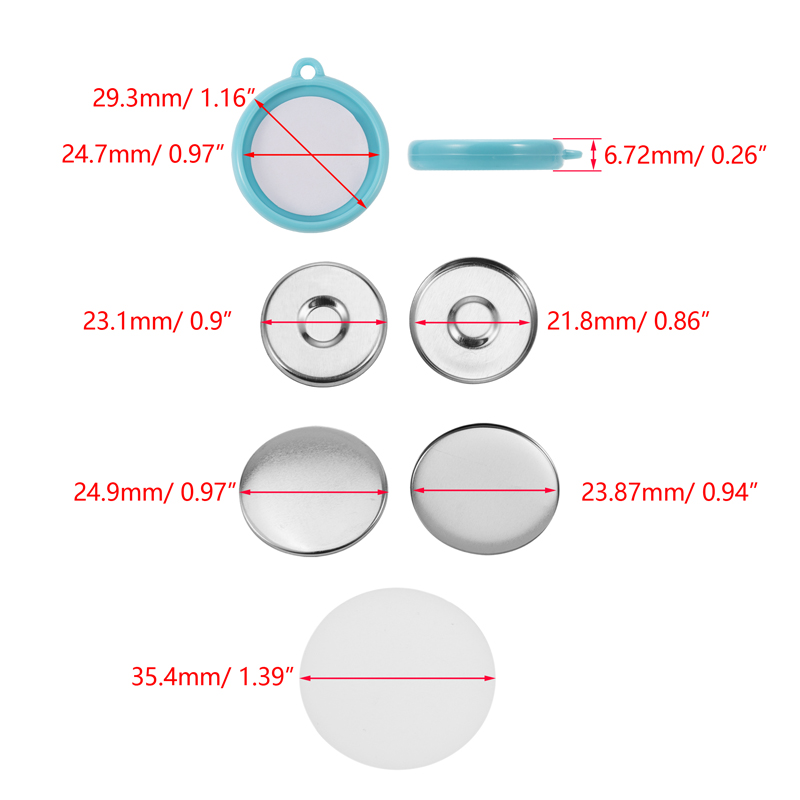 50Pcs/Set DIY Double-Side Key  - Button Badge Blank 评论和价格