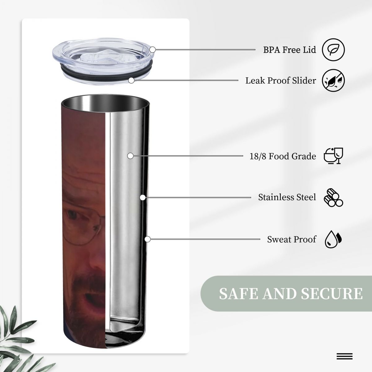 Walter White Mem Stainless Ste - Tumbler 20Oz White 评论和价格