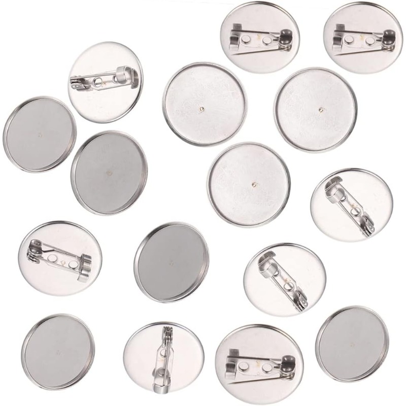 100pcs 15mm/20mm/30mm Silver B - Button Badge Blank 评论和价格